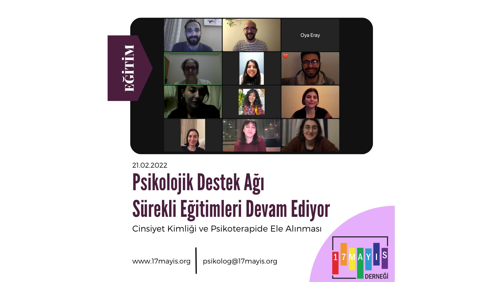 Psikolojik Destek Ağı, Cinsiyet Kimliği ve Psikoterapide Ele Alınması'nı Konu Edindi! - 17 Mayıs