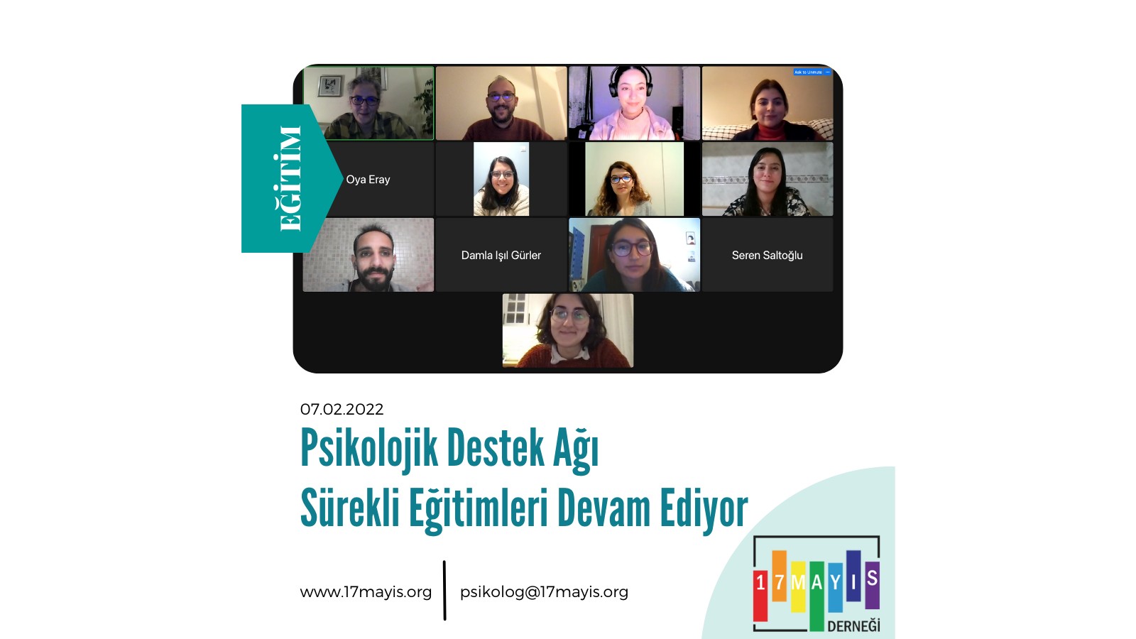 Psikolojik Destek Ağı Sürekli Eğitimleri Devam Ediyor! - 17 Mayıs
